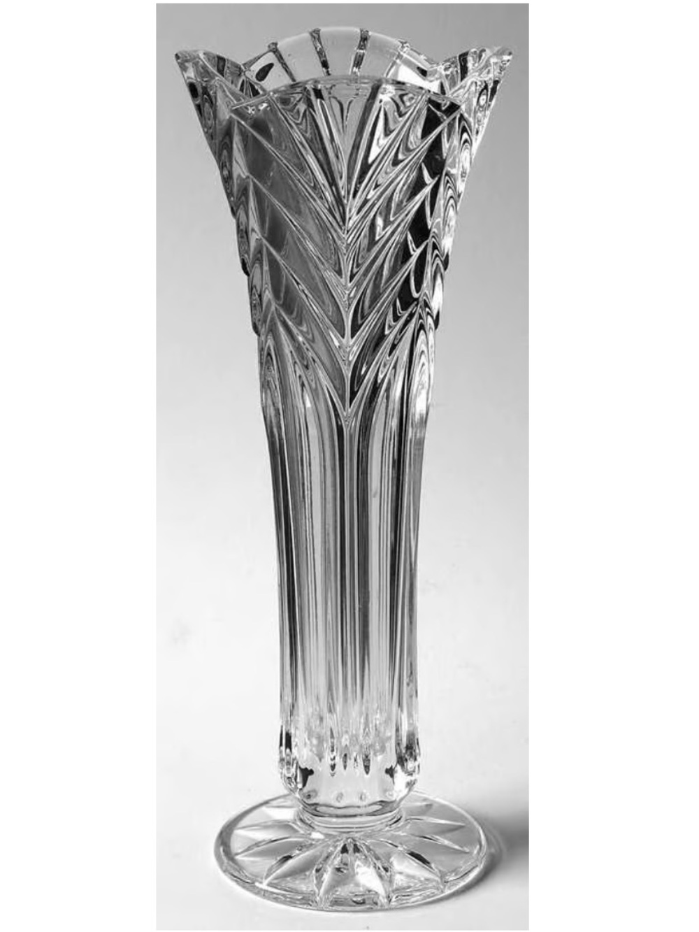 7” Bud Vase 24% Full Lead Crystal Fluted Vase Crystal Treasury by Noritake